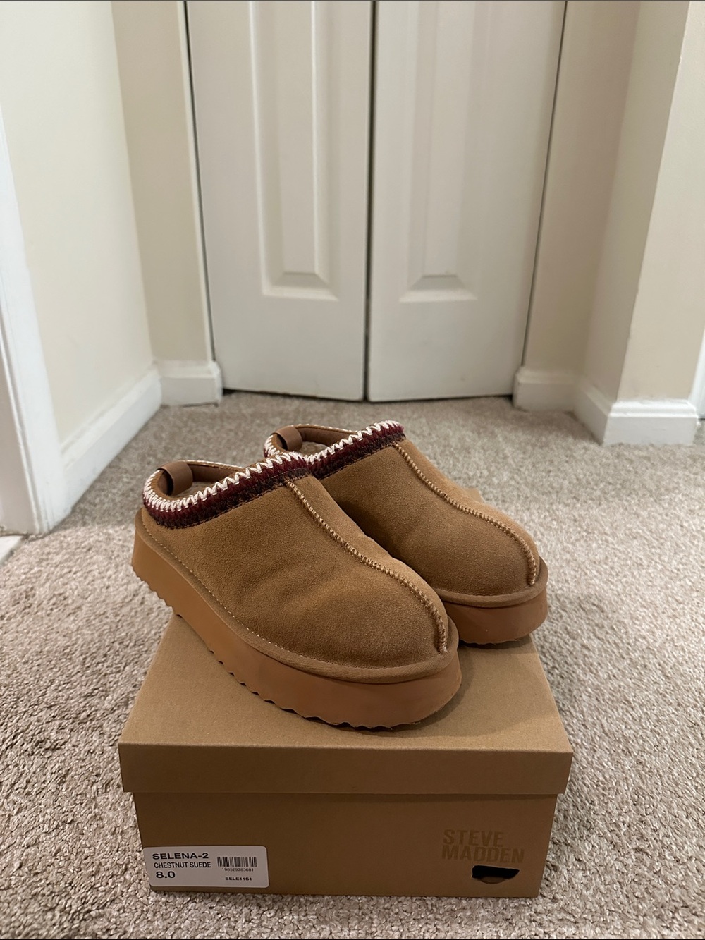 Steve Madden Selena Platform Mules with Marled Collar (NO BOX)